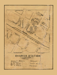 Sharon Station, Wisconsin 1857 Old Town Map Custom Print - Walworth Co.