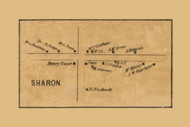 Sharon Village, Wisconsin 1857 Old Town Map Custom Print - Walworth Co.