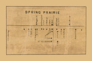Spring Prairie Village, Wisconsin 1857 Old Town Map Custom Print - Walworth Co.