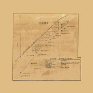 Troy Village, Wisconsin 1857 Old Town Map Custom Print - Walworth Co.