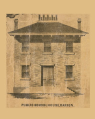 Darien Public School, Wisconsin 1857 Old Town Map Custom Print - Walworth Co.
