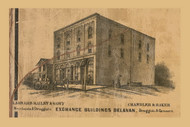 Exchange Buildings, Delavan, Wisconsin 1857 Old Town Map Custom Print - Walworth Co.