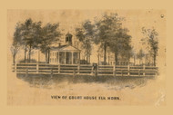 Elkhorn Court House, Wisconsin 1857 Old Town Map Custom Print - Walworth Co.