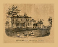 Maxwell Residence, Geneva, Wisconsin 1857 Old Town Map Custom Print - Walworth Co.