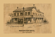 Whitewater Hotel, Wisconsin 1857 Old Town Map Custom Print - Walworth Co.
