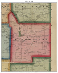 Sandy Lake Township, Pennsylvania 1865 Old Town Map Custom Print - Mercer Co.