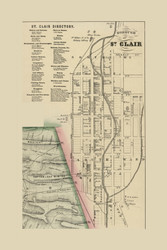 Saint Clair Borough, Pennsylvania 1864 Old Town Map Custom Print - Schuylkill Co.
