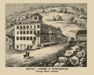Ashland Hotel, Store and Warehouse, Pennsylvania 1864 Old Town Map Custom Print - Schuylkill Co.