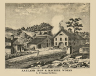 Ashland Iron and Machine Works, Pennsylvania 1864 Old Town Map Custom Print - Schuylkill Co.