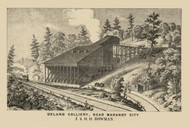 Deland Colliery, Pennsylvania 1864 Old Town Map Custom Print - Schuylkill Co.