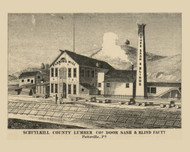 Door Sash and Blind Factory, Pennsylvania 1864 Old Town Map Custom Print - Schuylkill Co.