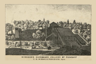 Glendauer Colliery, Pennsylvania 1864 Old Town Map Custom Print - Schuylkill Co.
