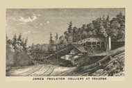 Joens Foulkton Colliery, Pennsylvania 1864 Old Town Map Custom Print - Schuylkill Co.