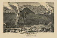 Ledger Vein Colliery, Pennsylvania 1864 Old Town Map Custom Print - Schuylkill Co.