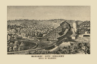 Mahanoy City Colliery, Pennsylvania 1864 Old Town Map Custom Print - Schuylkill Co.