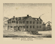 American Eagle Hotel, Pinegrove, Pennsylvania 1864 Old Town Map Custom Print - Schuylkill Co.