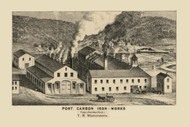 Port Carbon Iron Works, Pennsylvania 1864 Old Town Map Custom Print - Schuylkill Co.