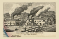 Washington Iron Works, Pennsylvania 1864 Old Town Map Custom Print - Schuylkill Co.