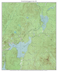 First and Second Connecticut Lakes 1989 - Custom USGS Old Topo Map - New Hampshire - CT Lakes