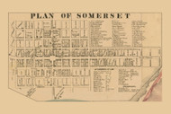 Somerset Village, Pennsylvania 1860 Old Town Map Custom Print - Somerset Co.