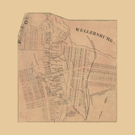 Wellersburg Village, Southampton Township, Pennsylvania 1860 Old Town Map Custom Print - Somerset Co.