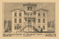 Baer Residence, Pennsylvania 1860 Old Town Map Custom Print - Somerset Co.