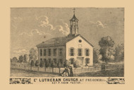 Friedensburg Lutheran Church, Pennsylvania 1860 Old Town Map Custom Print - Somerset Co.