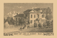 J. D. Roddy Residence, Pennsylvania 1860 Old Town Map Custom Print - Somerset Co.