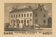 Philson Residence and Store, Pennsylvania 1860 Old Town Map Custom Print - Somerset Co.
