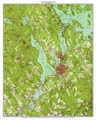Lake Winnisquam 1956 - Custom USGS Old Topo Map - New Hampshire