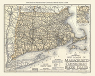 New England ca 1926 Old Map Reprint - The C.M. Company