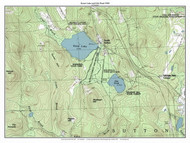 Kezar Lake and Gile Pond 1998 - Custom USGS Old Topo Map - New Hampshire - Frank-Henn