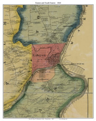 Easton and South Easton Townships, Pennsylvania 1860 Old Town Map Custom Print - Northampton Co.