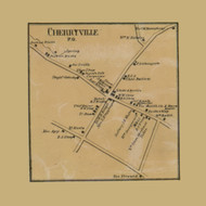 Cherryville, Lehigh Township, Pennsylvania 1860 Old Town Map Custom Print - Northampton Co.