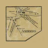 Ackermans Village, Lower Mt. Bethel Township, Pennsylvania 1860 Old Town Map Custom Print - Northampton Co.