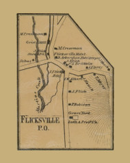 Flicksville, Lower Mt. Bethel Township, Pennsylvania 1860 Old Town Map Custom Print - Northampton Co.