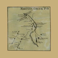 Martins Creek Village, Lower Mt. Bethel Township, Pennsylvania 1860 Old Town Map Custom Print - Northampton Co.