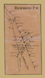 Richmond Village, Lower Mt. Bethel Township, Pennsylvania 1860 Old Town Map Custom Print - Northampton Co.