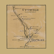 Uttsville and New Village, Lower Mt. Bethel Township, Pennsylvania 1860 Old Town Map Custom Print - Northampton Co.