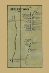 Hellertown Village, Lower Saucon Township, Pennsylvania 1860 Old Town Map Custom Print - Northampton Co.