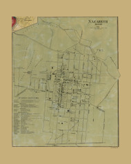 Nazareth Borough, Pennsylvania 1860 Old Town Map Custom Print - Northampton Co.