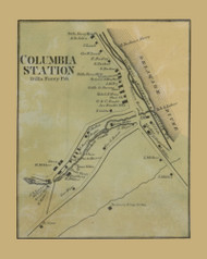 Columbia Station and Dills Ferry, Upper Mt. Bethel Township, Pennsylvania 1860 Old Town Map Custom Print - Northampton Co.