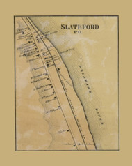 Slateford, Upper Mt. Bethel Township, Pennsylvania 1860 Old Town Map Custom Print - Northampton Co.