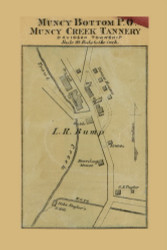 Muncy Bottom and Muncy Creek Villages, Davidson Township, Pennsylvania 1872 Old Town Map Custom Print - Sullivan Co.