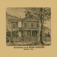 Rush Jackson Residence, Pennsylvania 1872 Old Town Map Custom Print - Sullivan Co.