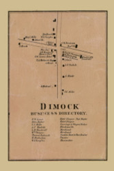 Dimock Village Township, Pennsylvania 1858 Old Town Map Custom Print - Susquehanna Co.