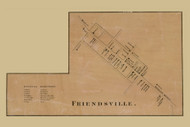Friendsville Village Township, Pennsylvania 1858 Old Town Map Custom Print - Susquehanna Co.