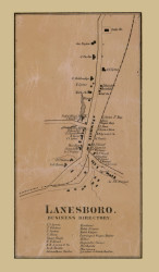 Lanesboro Village, Harnony Township, Pennsylvania 1858 Old Town Map Custom Print - Susquehanna Co.