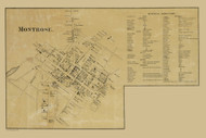 Montrose Borough Township, Pennsylvania 1858 Old Town Map Custom Print - Susquehanna Co.