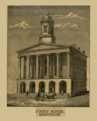 Montrose Court House Township, Pennsylvania 1858 Old Town Map Custom Print - Susquehanna Co.